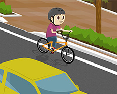 自転車は車道を走ることが原則。歩道の通行は例外です。